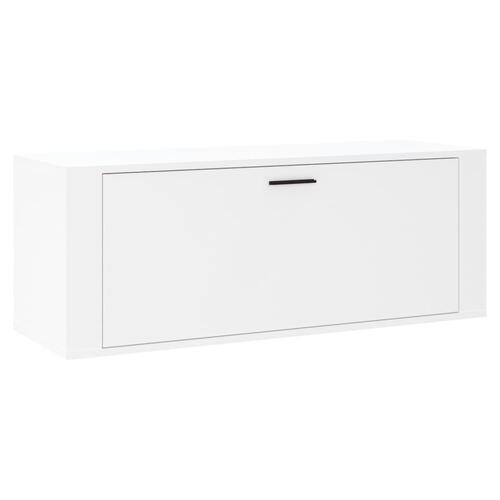 Væghængte sengeborde 100x35x38 cm konstrueret træ hvid