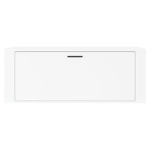 Væghængte sengeborde 100x35x38 cm konstrueret træ hvid
