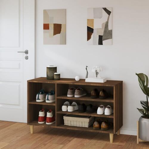 Skoskab 102x36x60 cm konstrueret træ brun egetræ