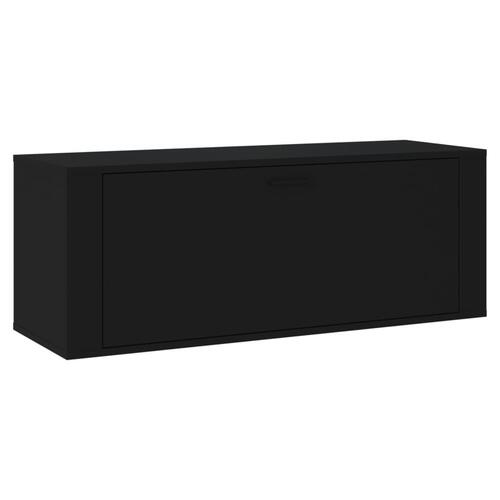 Væghængt skoskab 100x35x38 cm konstrueret træ sort