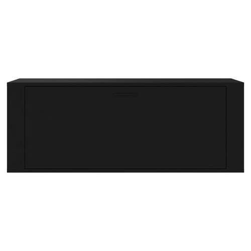 Væghængt skoskab 100x35x38 cm konstrueret træ sort