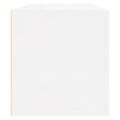 Væghængt skoskab 100x35x38 cm konstrueret træ hvid højglans