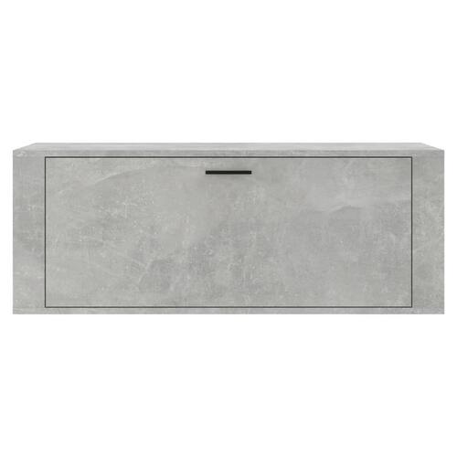Væghængt skoskab 100x35x38 cm konstrueret træ betongrå