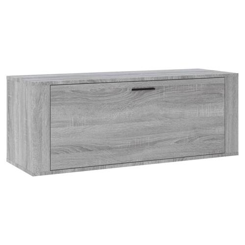 Væghængt skoskab 100x35x38 cm konstrueret træ grå sonoma-eg