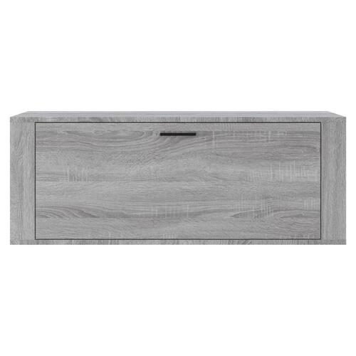 Væghængt skoskab 100x35x38 cm konstrueret træ grå sonoma-eg