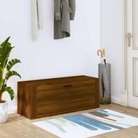 Væghængt skoskab 100x35x38 cm konstrueret træ brunt egetræ