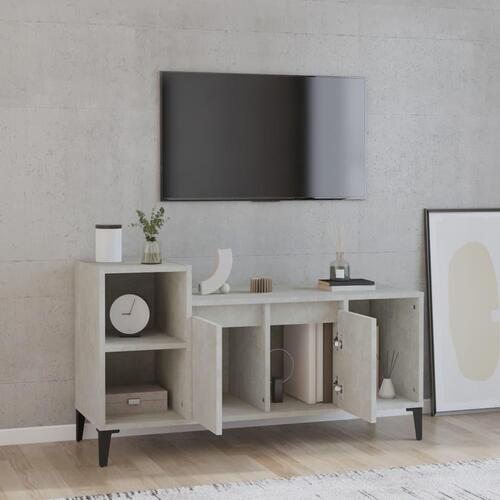 Tv-bord 100x35x55 cm konstrueret træ betongrå