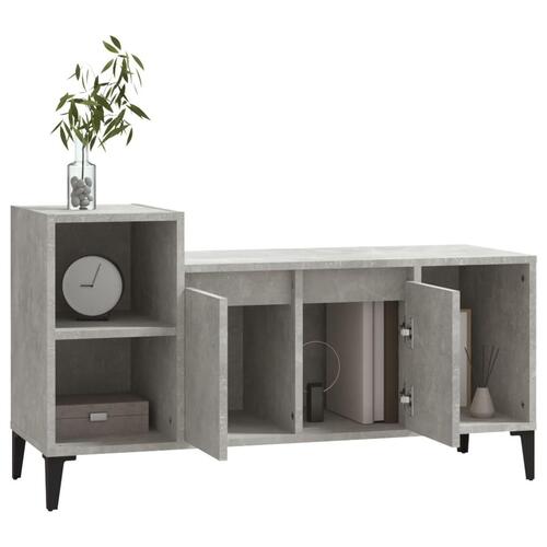 Tv-bord 100x35x55 cm konstrueret træ betongrå