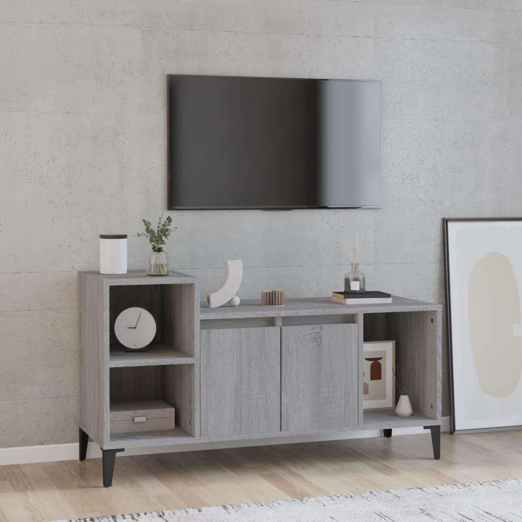 Tv-bord 100x35x55 cm konstrueret træ grå sonoma-eg