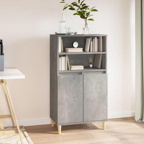 Skab 60x36x110 cm konstrueret træ Betongrå