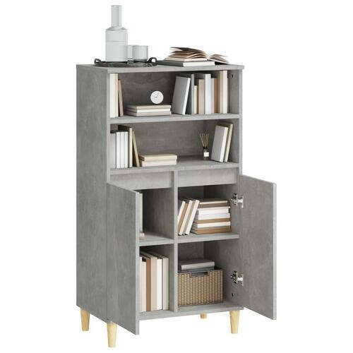 Skab 60x36x110 cm konstrueret træ Betongrå