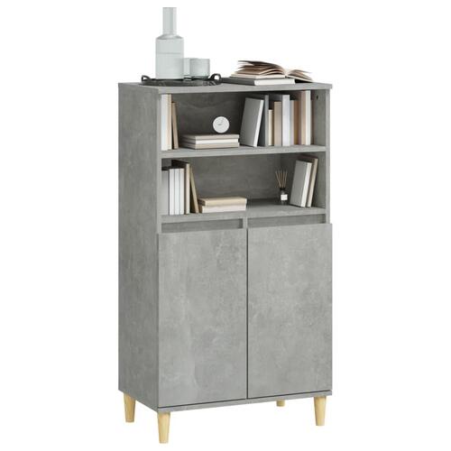 Skab 60x36x110 cm konstrueret træ Betongrå