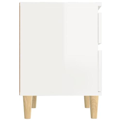 Sengebord 40x35x50 cm hvid højglans