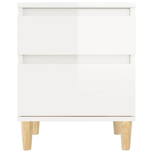 Sengeborde 2 stk. 40x35x50 cm hvid højglans