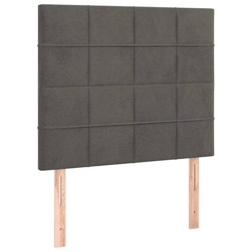 Sengegavle 2 stk. 80x5x78/88 cm fløjl mørkegrå