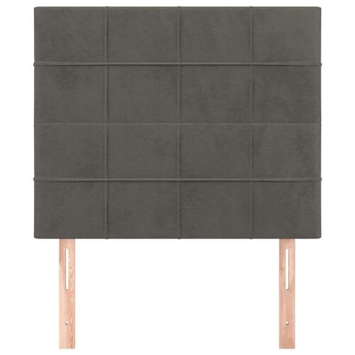 Sengegavle 2 stk. 80x5x78/88 cm fløjl mørkegrå