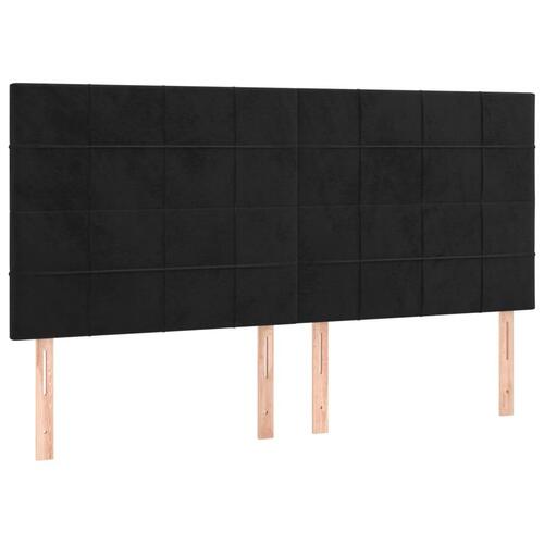 Sengegavle 4 stk. 80x5x78/88 cm fløjl sort