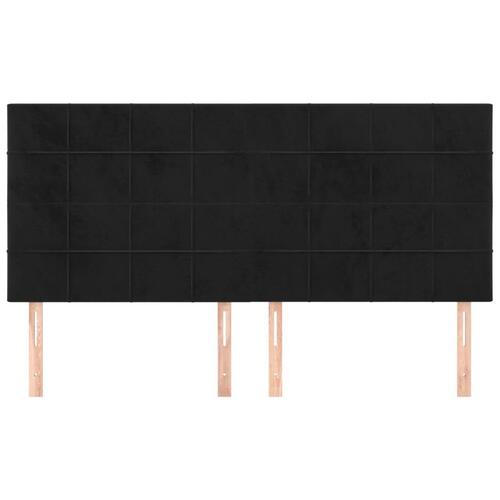 Sengegavle 4 stk. 80x5x78/88 cm fløjl sort
