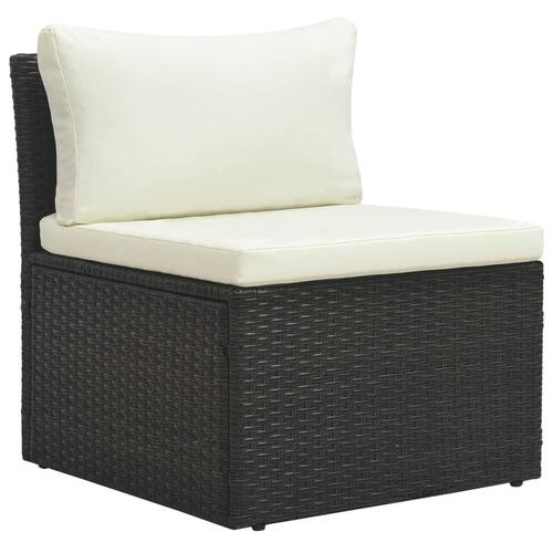 Loungesæt til haven 4 dele med hynder polyrattan brun