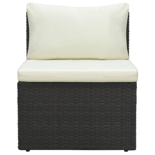 Loungesæt til haven 4 dele med hynder polyrattan brun