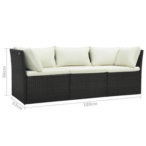 Loungesæt til haven 4 dele med hynder polyrattan brun
