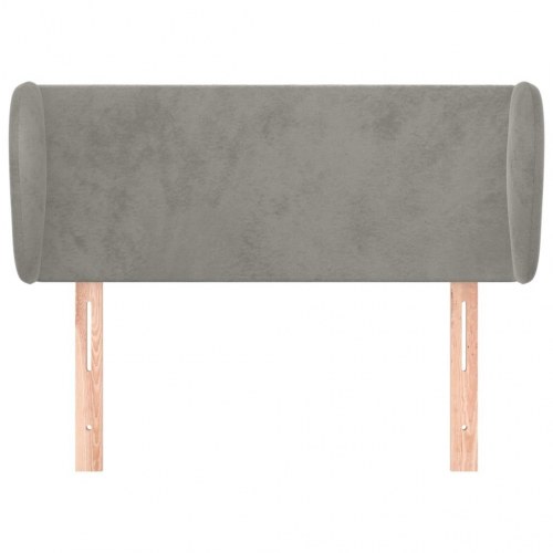 Sengegavl med kanter 103 x 23 x 78/88 cm fløjl - lysegrå