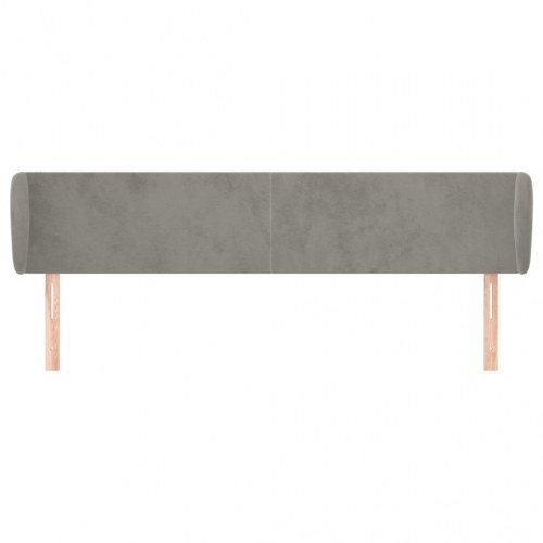 Sengegavl med kanter 163 x 23 x 78/88 cm - lysegrå