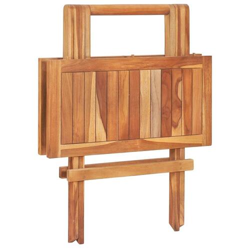 Foldbart bistrobord 60x60x65 cm massivt teaktræ