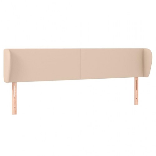 Sengegavl med kanter 203 x 23 x 78/88 cm kunstlæder - cappuccino
