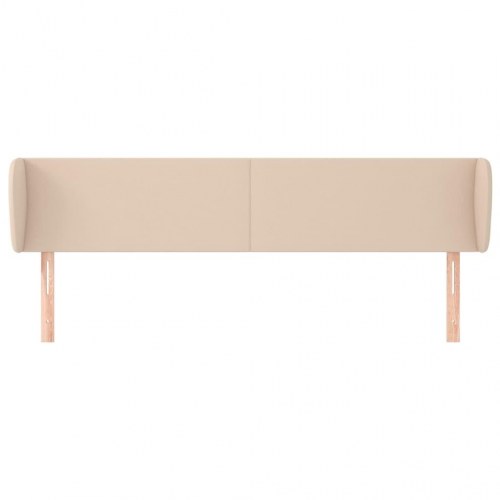 Sengegavl med kanter 203 x 23 x 78/88 cm kunstlæder - cappuccino