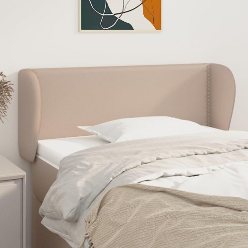 Sengegavl med kanter 83x23x78/88 cm kunstlæder cappuccino