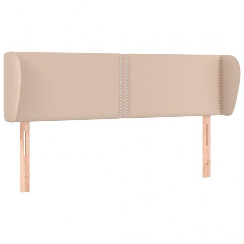 Sengegavl med kanter 147x23x78/88 cm kunstlæder cappuccino