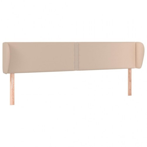 Sengegavl med kanter 203x23x78/88 cm kunstlæder cappuccino