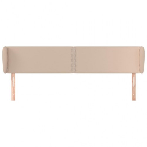 Sengegavl med kanter 203x23x78/88 cm kunstlæder cappuccino