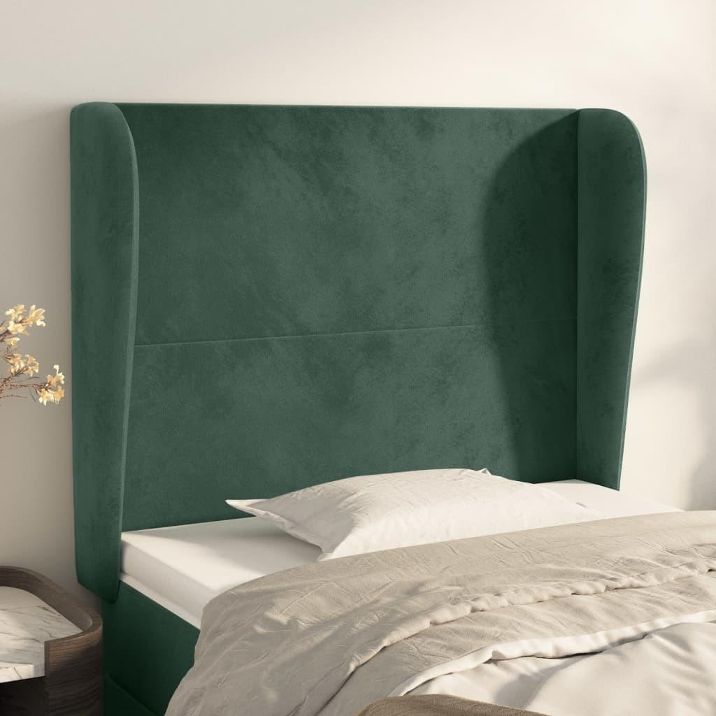 Sengegavl med kanter 93 x 23 x 118/128 cm - mørkegrøn