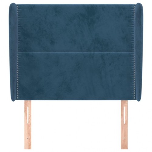 Sengegavl med kanter 103 x 23 x 118/128 cm - mørkeblå
