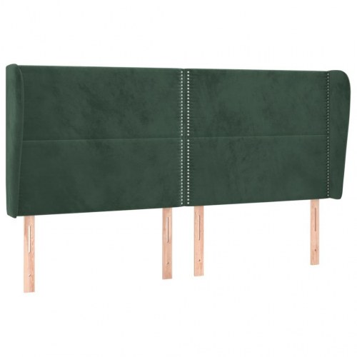 Sengegavl med kanter 203 x 23 x 118/128 cm - mørkegrøn