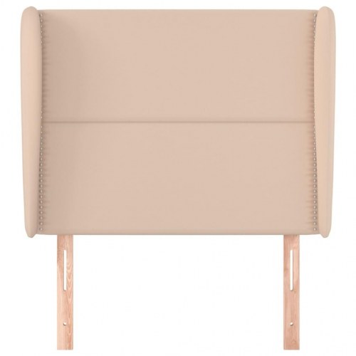 Sengegavl med kanter 103x23x118/128 cm kunstlæder cappuccino