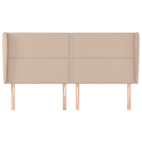 Sengegavl med kanter 183x23x118/128 cm kunstlæder cappuccino
