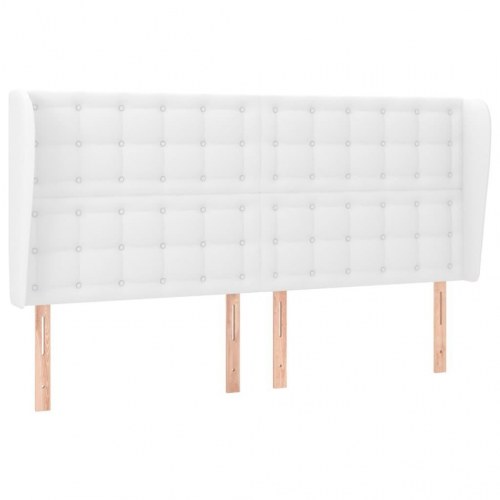 Sengegavl med kanter 203 x 23 x 118/128 cm - hvid