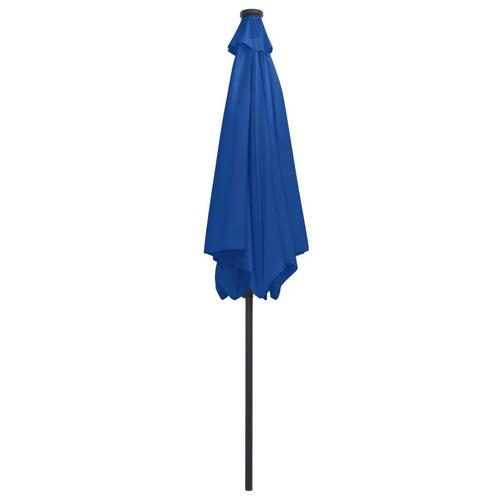 Parasol med LED-lys og aluminiumsstang 300 cm azurblå