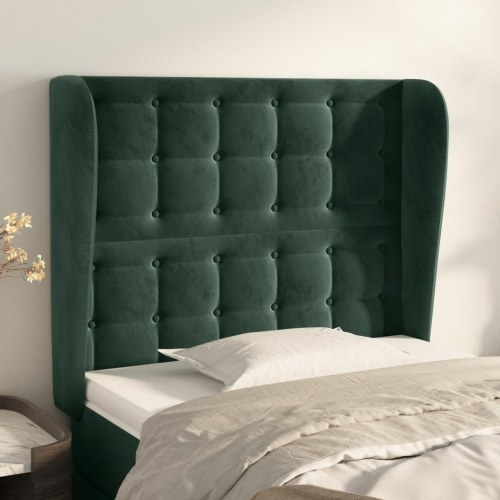 Sengegavl med kanter 83 x 23 x 118/128 cm - mørkegrøn