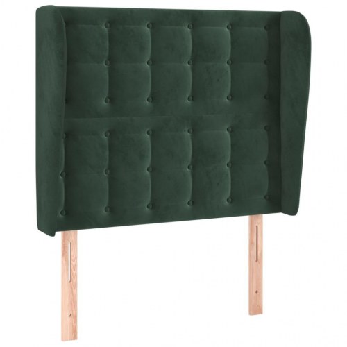 Sengegavl med kanter 93 x 23 x 118/128 cm - mørkegrøn