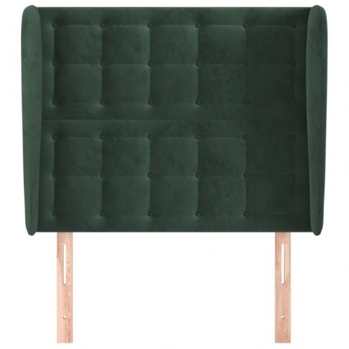 Sengegavl med kanter 93 x 23 x 118/128 cm - mørkegrøn