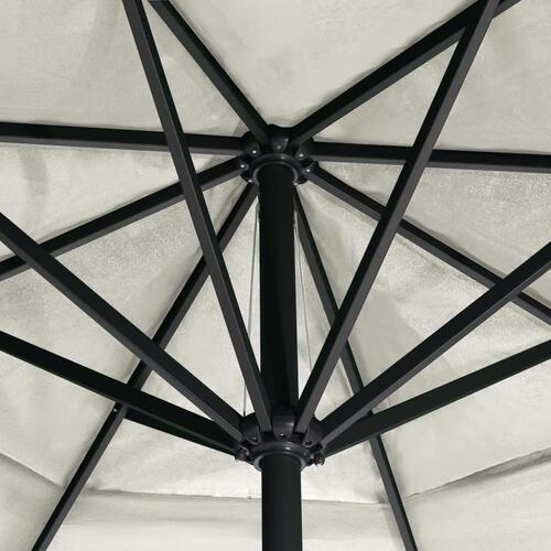 Udendørs parasol med aluminiumsstang 600 cm sandfarvet