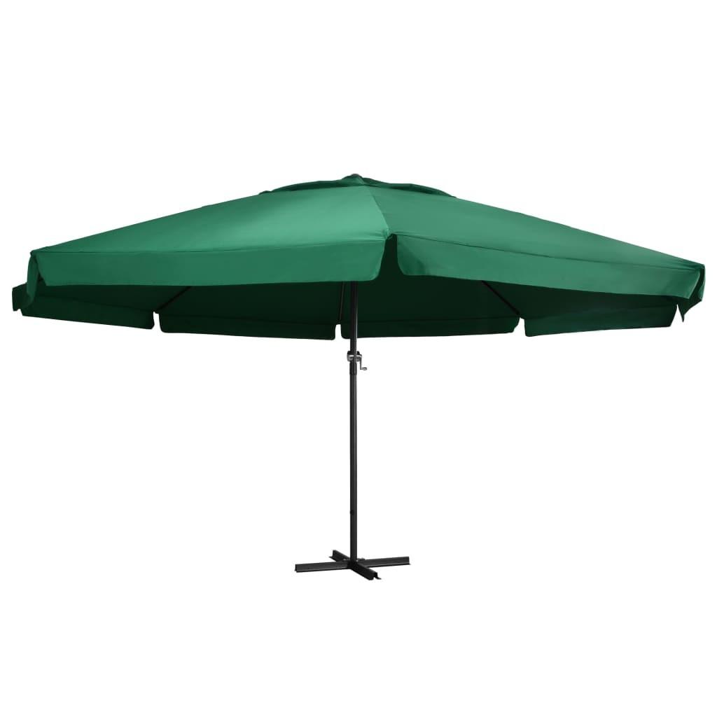 Udendørs parasol med aluminiumsstang 600 cm grøn