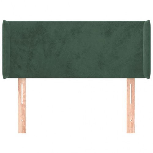 Sengegavl med kanter i fløjl - 83×16×78/88 cm, mørkegrøn
