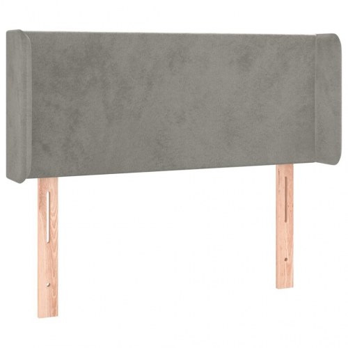 Sengegavl med kanter i fløjl - 93×16×78/88 cm, lysegrå