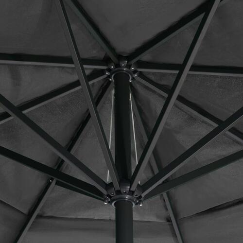 Udendørs parasol med aluminiumsstang 600 cm antracitgrå