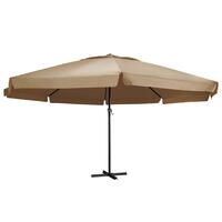Udendørs parasol med aluminiumsstang 600 cm gråbrun
